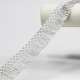 11 Yards of 30mm (1.18 Inches) Light Grey Fringe Tassel Trim. Boho - Style Fringe Trim, Sewing Fringe for Curtains, Carpets, and for Creating Other handicrafts(Light Grey)