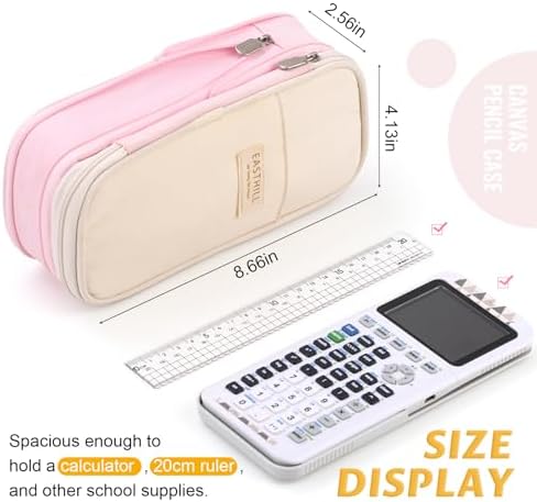 EASTHILL Big Capacity Pencil Pen Case Office College School Large Storage High Capacity Bag Pouch Holder Box Organizer Blue (Pink) - View 4