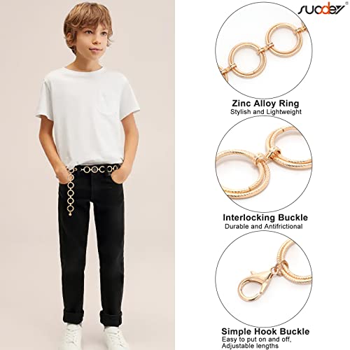 SUOSDEY Kids Metal Waist Chain Belt, Shiny Adjustable Chain Waist Belt for Girls Dress, Skirts, Jumpsuit, 31.5 Inches Long4