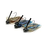 nako. Tungsten Football Jigs, Bass Fishing Jig, Weedless Swimming Jig, Weed Guard Skirted Jig (3/4 oz, Black Blue)