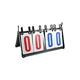 WH-IOE Sport Anzeigetafel 4-stelliger Kerbe-Flipper, Sporttischplatte-Anzeigetafeln drehen Kerbe-Brett for Fußball-Volleyball-Basketball um, Grün für Tischtennis Basketball