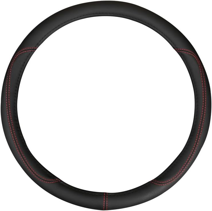Product Truck Steering Wheel Cover PU Leather Anti Slip Anti Rub Four Season Universal 16 17 18 19inch (Black, 17inch)