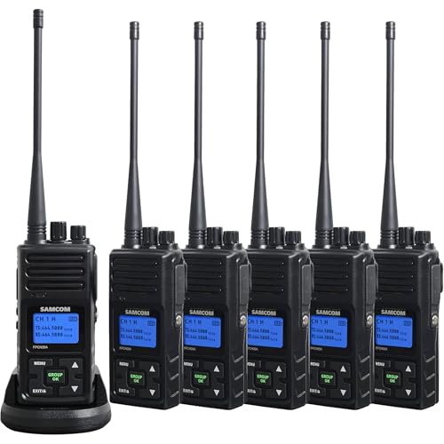 Image of SAMCOM FPCN30A 5W Long Range Walkie Talkies for Adults (6-Pack) | UHF High Power 2-Way Radios Rechargeable Battery Group Talk Rugged Housing For School Church Warehouse Restaurant Field Work