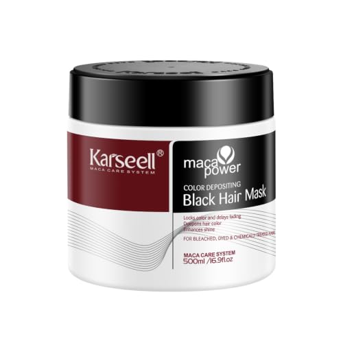 Karseell Mascarilla Pelo Negro – Depósito de Color para Cabello Tratado