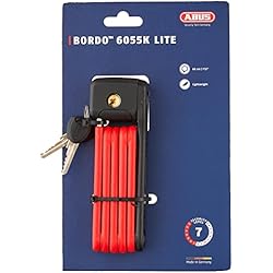 Candado Bordo Abus Bordo 6055 Antirrobo, Unisex, Rojo, 60 cm