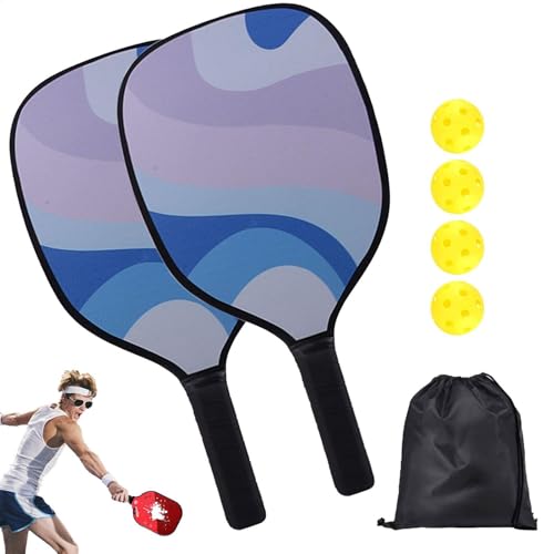 Raqueta de pepinillos, kit de raqueta de pepinillo de madera, accesorios deportivos de agarre ergonómico con bolsa de almacenamiento para hombres, mujeres, jóvenes, principiantes
