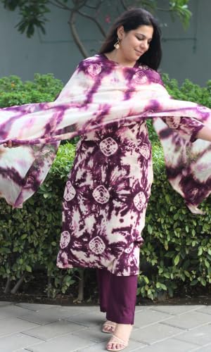 Image of GoSriKi Women's Viscose Printed Straight Kurta with Narrow Pant and Dupatta | Kurta Set for Women Suit Set for Women | Indian Ethnic Wear Designer Collection