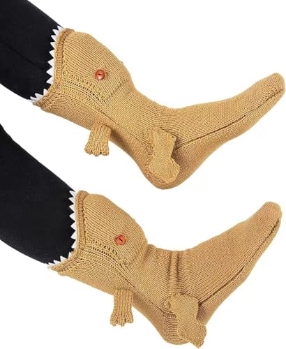 Image of LOLAT Novelty Animal Socks Knit Shark T-Rex Dinosaur Alligator Croc Sock for Christmas Gifts Creative Home Warm