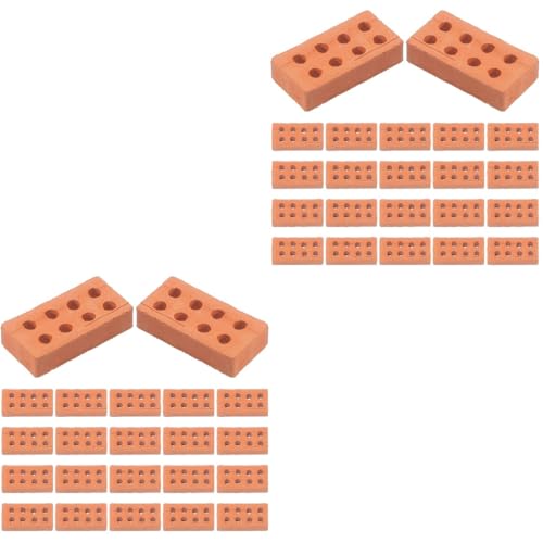 TEMPNAP 2セット 建築模型用レンガ モデル 少し ミニブロック 家 建てる 人工れんが ミニレンガ ミニビルディングブロック 風景アクセサリー 粘土 Brown 50個*2