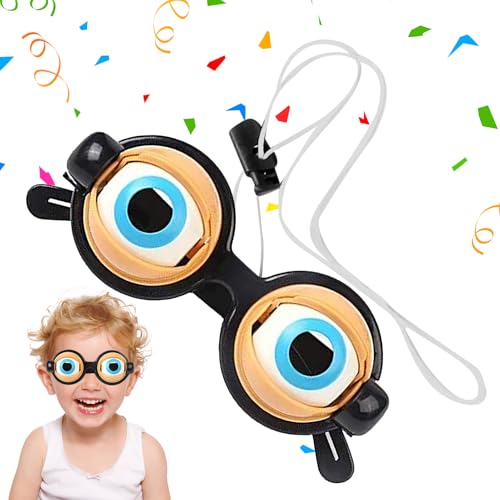Zasdvn Funny Prank Glasses, Halloween Funny Eyeball Glasses, Eyewear Gag Toy Costume Accessories for Halloween Role Play Holiday Themed Events Cosplay Photography Birthday