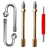 ZILAMGOO 5PCS Dually Valve Stem Extenders, Heavey Duty, Straight Metal Dual Wheel Valve Stem Extensions for Truck Tires, RV Tires, Motorhome, Coach, Pickup, Motorcycle, Bike, Trailers