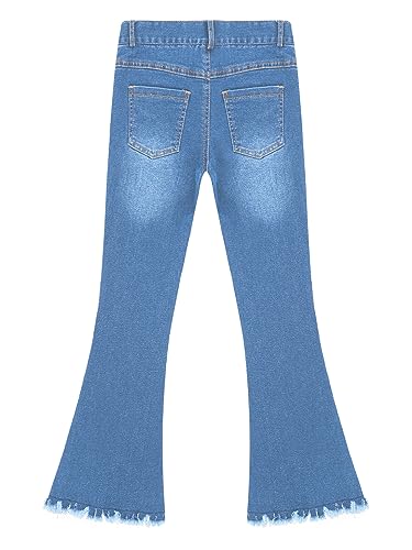 Kids Girls Ripped Flare Jeans Bell Bottoms Denim Pants Summer Casual Jeans4