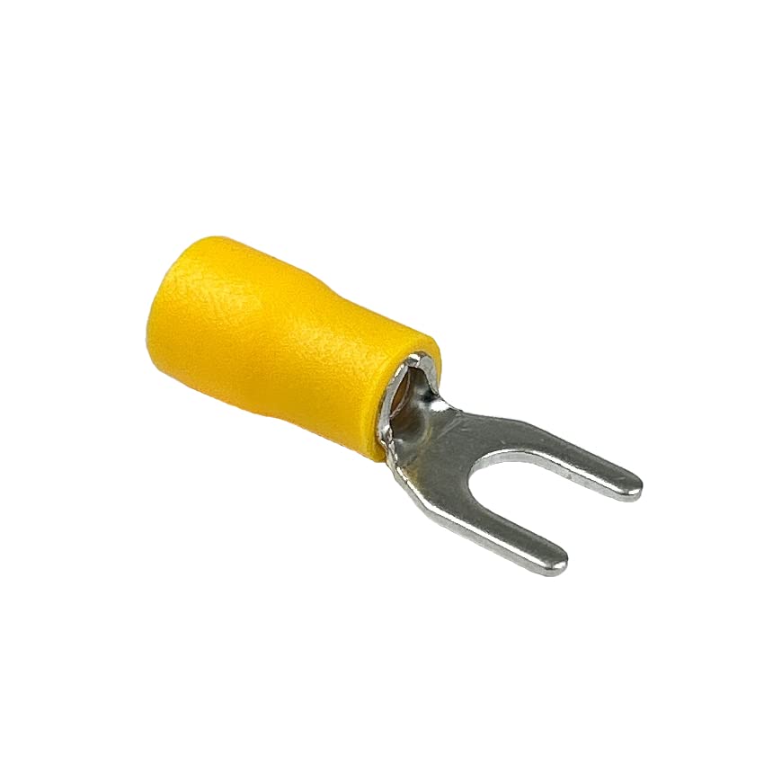 Fork Terminals, PVC Insulated, 10-12 AWG Gauge Wire, 1/4