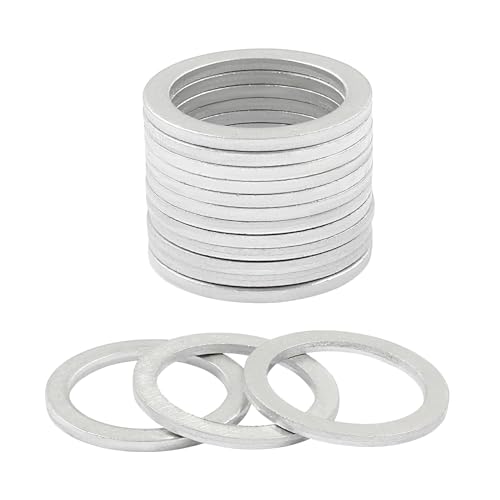Image of 15Pcs Aluminum Oil Drain Plug Gasket Crush Washers 18mm Inner Diameter Washers Seals Rings Used for Oil Change