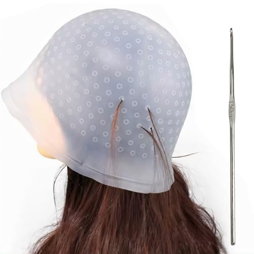 Gorro para mechas, kit para mechas, kit para mechas de cabello rubio, kit para mechas de cabello para salón profesional, herramientas de peluquería de silicona para mujeres y hombres