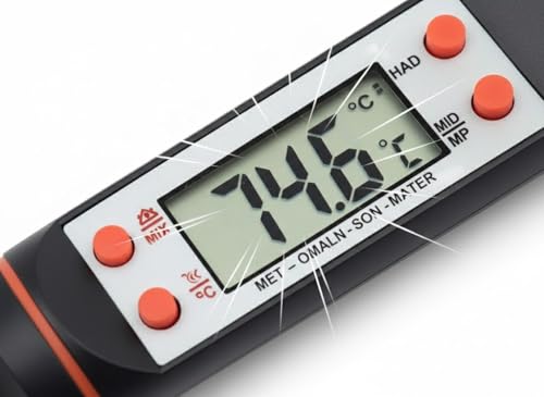 Image of Digital LCD Cooking Food Meat, Milk, Probe Kitchen Bbq Thermometer Temperature Test Pen, Black /White (2)