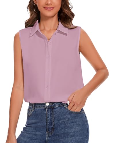 Chemises boutonnées sans manches femme col classique chic SPRING SEAON