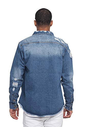 Image of VICTORIOUS Men's Distressed Denim Jacket