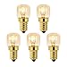 Lot de 5 Ampoule à Sel 25W E14 T22, Incandescence Blanc Chaud 2700K, 160LM, AC 230V, Ampoule Four 25w 300°, Pour Four, Frigo, Lampe de Sel, Fours Grill