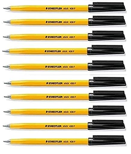 Bolígrafo de punta fina 0,3 mm y tinta negra, paquete de 10 (suelto), de la marca Staedtler Stick 430 | Ya disponible en tu tienda friki favorita! En mundofriki.es!
