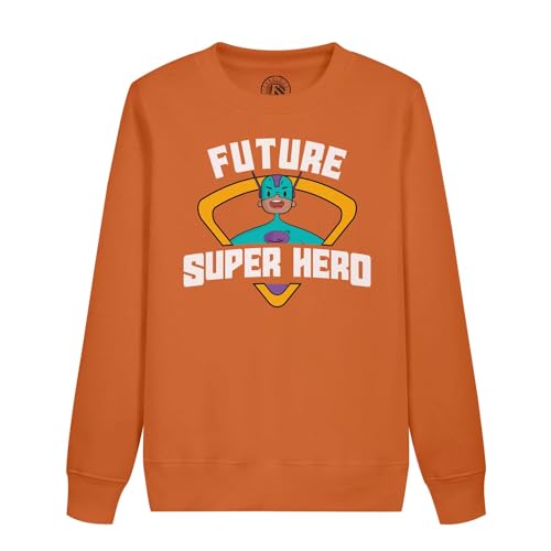Sweatshirt enfant future super héro en coton imprimé style BD comics