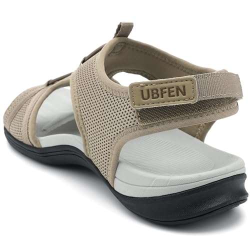 Image of UBFEN Womens Hiking Sandals Comfortable Walking Sandals Summer Sport Breathable Arch Support
