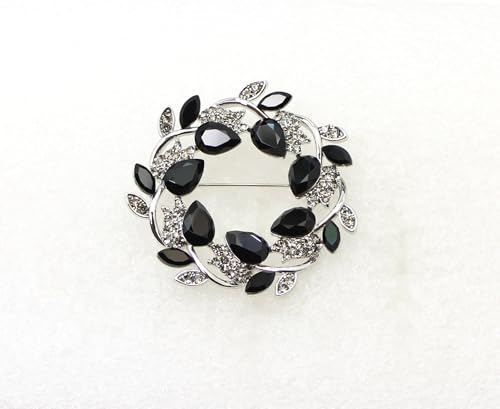 Image of Faship Gorgeous Rhinestone Crystal Floral Wreath Brooch Pin