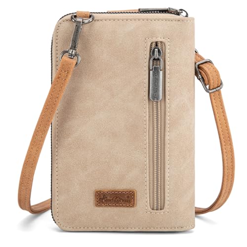 Image of Montana West Western Crossbody Phone Wallet for Women RFID Blocking Wallet Purse with Cash Slots & Zipper Pocket