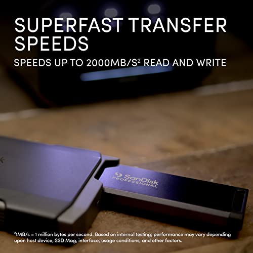 Image of SANDISK Professional 1TB PRO-Blade Transport - Portable and Modular NVMe SSD, Up to 2000MB /s, USB-C, USB 3.2 gen 2x2, Solid State Drive - SDPM2NB-001T-GBAND | USB 3.2 Gen 2x2 USB-C, Up to 2000MB per S Read Write, Pro-Blade SSD Mag and USB-C Cable Included