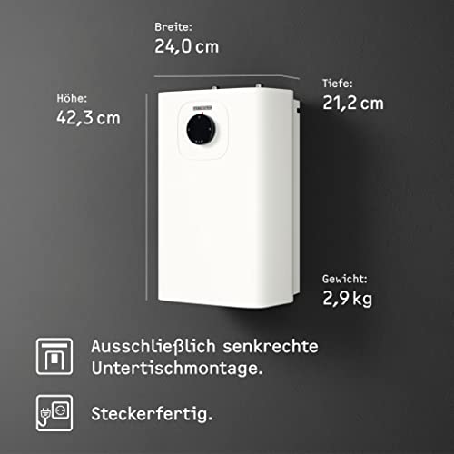 Neueste Generation: STIEBEL ELTRON Kleinspeicher SNU 5 Plus, sehr kompakt, antitropf-, thermostop-Funktion, Untertischboiler 5 Liter Niederdruck mit Stecker, 2 kW, 204972