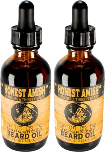 Image of Honest Amish - Pure Beard Oil - 2 Ounce - Fragrance Free (Pack of 2)