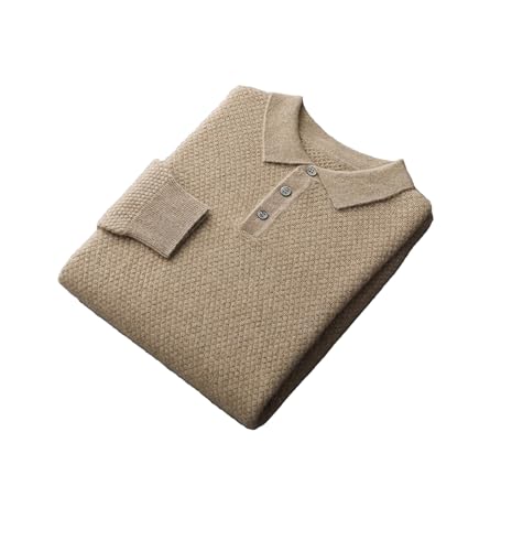 Dcvmvmn Men's Cashmere Sweater Winter Long Sleeve Pullovers Fashion Knitted Jumper Brown Gray