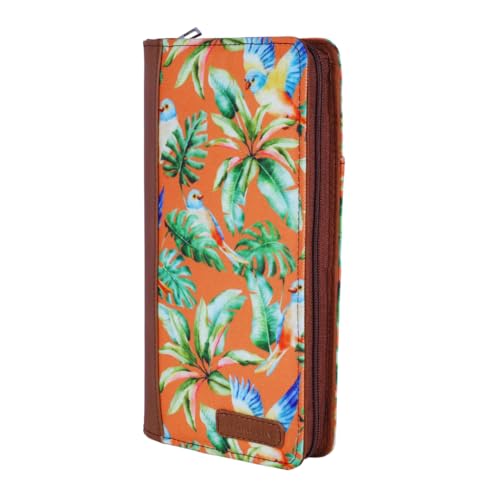HAMELIN Unisex Passport Holder with RFID Blocking Technology | Vegan Leather Passport Cover,Travel Document Organiser | Passport Wallet with 4 Passport Slots,8 Card Holder Slots | Coral Flutter 2 41miyJXrYhL