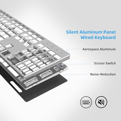 Clavier filaire rétroéclairé blanc avec double interface USB A et USB C pour PC et Mac