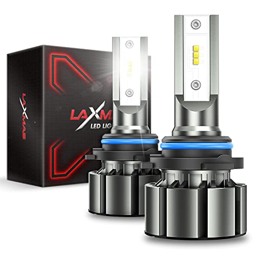 Image of Laxmas 2025 Upgraded 9006 LED Light, 5X Super Brightness 50000LM, HB4 Bulbs, 6000K Cool White for Powersports ATV /UTV, 50000HRS+ Lifespan, 5 Min installation,1:1 Mini Size, Pack of 2