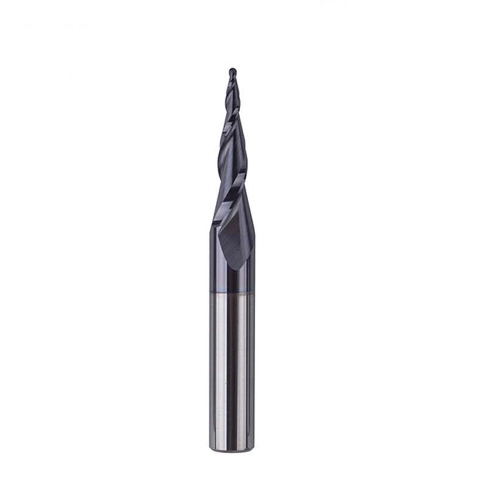 Fresa conica a testa sferica, Fresa sferica conica R0.25-R2.0 in carburo 2 eliche gambo 3.175-8mm(R0.75-20-D6)