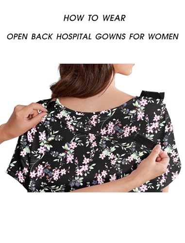 Image of Deyeek Hospital Gowns for Women Labor Delivery Shoulder Surgery Dress Adaptive Clothing Night Robes for Elderly Plus Size