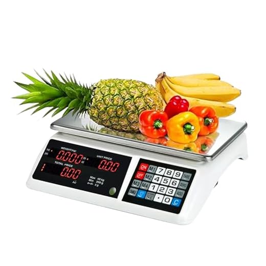 Bascula balanza Comercial para Pesar Fruta, verdura Peso 40kg Suma 2 en 1 bateria interna y corriente 220V inalambrica pantalla delantera y trasera