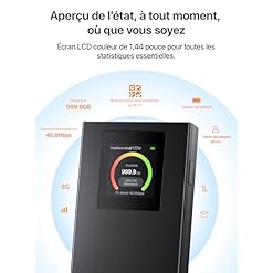 Tenda MF6 Routeur 4G SIM Portable WiFi 6 AX300Mbps Pocket WiFi Portable MiFi 4G LTE CAT4 150Mbps Batterie Rechargeable 2100mAh USB C WPA3 Compatible avec Nano SIM Carte Plug et Play