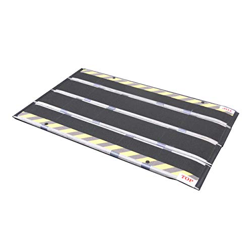 DecPac Portable 4-Panel Folding Fiberglass Wheelchair Ramp, 660 lbs. Capacity (4' L x 4" W)