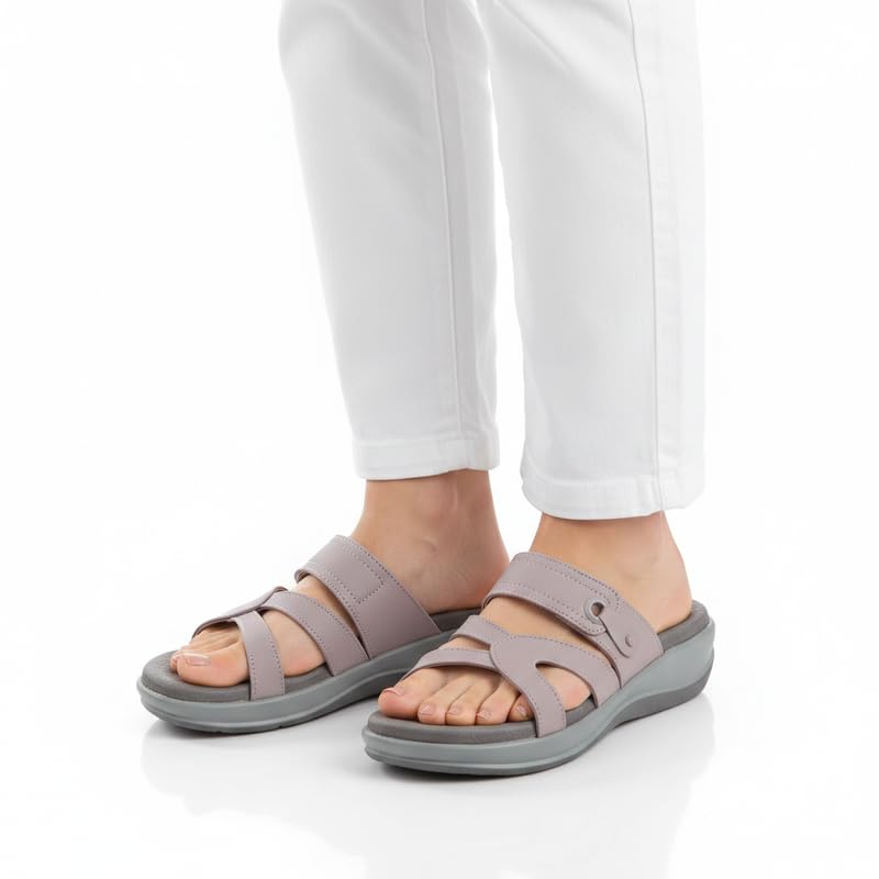 Image of ORTHO CLUB Women Orthopedic Comfort Slippers | Soft Cushioned Footbed | Anti-Slip Sole | Lightweight Daily Wear Sandals for Home & Outdoor Use