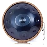 LOMUTY Handpan-Drum 432 HZ for Beginner, Steel Drums 10 Töne 19 Zoll, Handdrum in D-Minor, Hand Pan mit Drum-Bag and Handpan Holder, Musical Instruments for Sound Healing, Meditation, Yoga, Blue