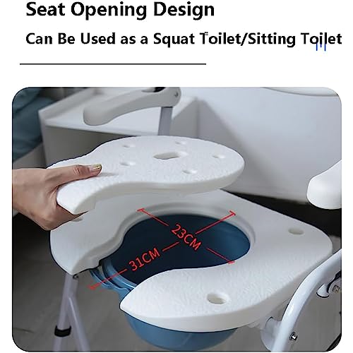 Chaise de toilette pliable et réglable avec seau amovible - Charge 150 Kg - 5