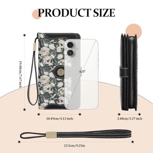Image of FALAN MULE Wallets for Women Trifold Wristlet Wallets Large Capacity RFID Blocking Ladies Purse Credit Card Holder