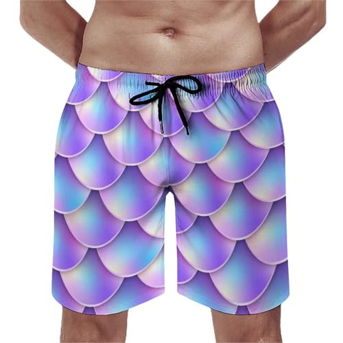 Short de bain homme violet anti humidité motif écailles