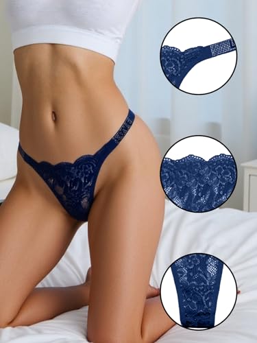 Lace Thongs for Women Cotton Womens Underwear Pack Sexy Underwear T Back Stretch Womens Thongs Underwear 12 Pack2