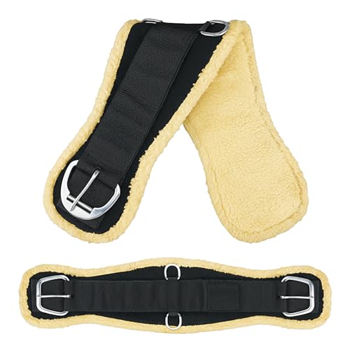 Soulchen Fleece Horse Cinch with Removable Liners 30 Inch Breathable Adjustable Horse Cinch Girth Merino Wool Soft Western Girth for Roping Western Saddle Barrel Racing Trail Riding Rodeo Travel