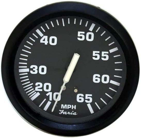 Faria Boat Speedometer Gauge SE9785 | Euro Black 65 MPH 3 1/4 Inch
