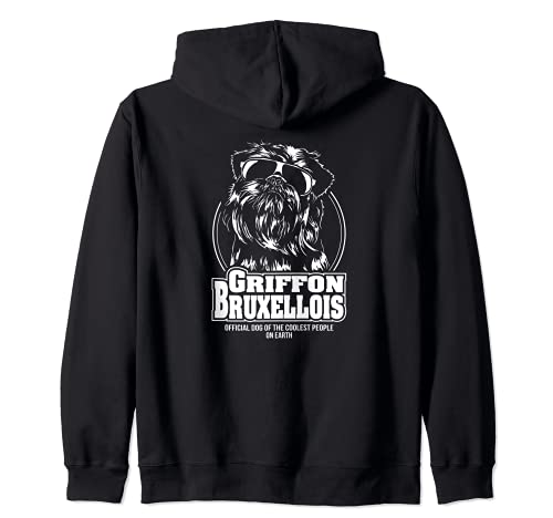 Funny Proud Griffon Bruxellois coolest people dog saying dog Zip Hoodie, Black