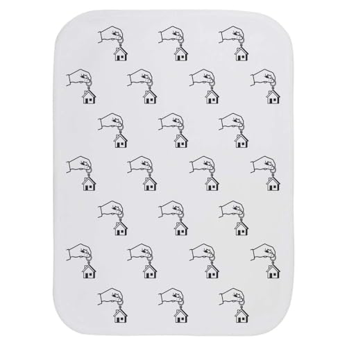 Azeeda 'Hand Holding House Keyring' Baby Burp/Wash Cloth (BC00035470)